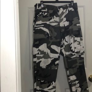 Black,white and gray camo pants